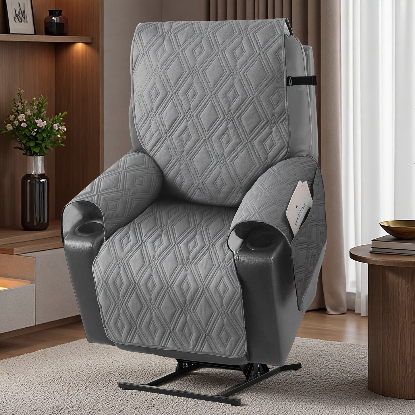 Anti-Slip White Sofa & Recliner Cover - Single Chair Size, Wear-Resistant Particle Technology, Pet-Friendly One-Piece Design, Machine Washable Polyester Fabric, Ideal for Sofas, Armchairs, Office Chairs & Sectional Couches