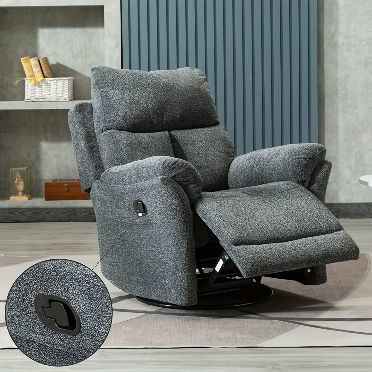 360-Degree Swivel Manual Glider Rocking Recliner Chair for Adults – Lazy Living Room Recliner with Smooth 360° Rotation